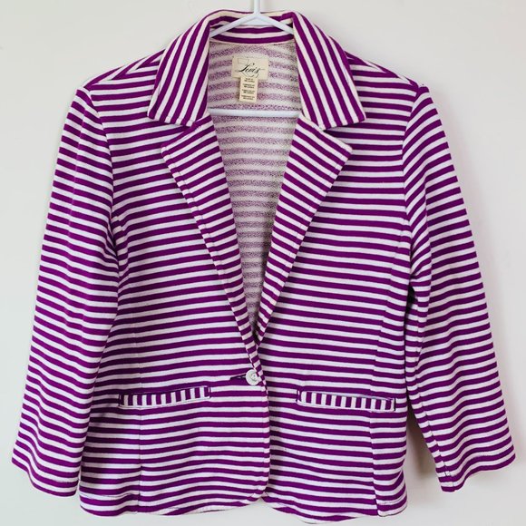 Levi's Jackets & Blazers - Levi's Size Medium White & Purple Striped Blazer